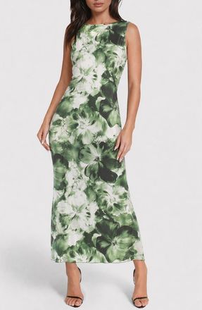 Bebe Sleeveless Maxi Dress in Olive Multi at Nordstrom Rack, Size X-Small