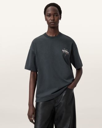 AllSaints Cotton Pentacle Oversized Etta T-Shirt, Size: XS