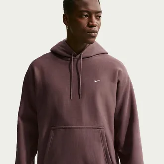 Nike Mens Solo Swoosh Pullover Hoodie in Purple | HV1082-502