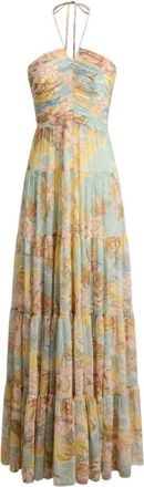 Ralph Lauren Gowns, female, Multicolor, Size: 2XS Halter Floral Gown