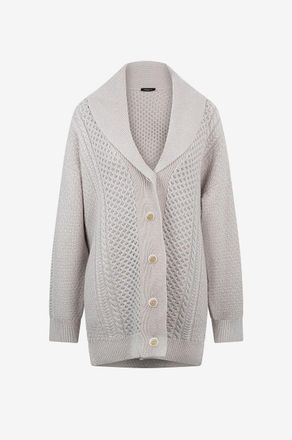 Fabiana Filippi Glitzernder Zoprstrickmantel mit Schalkragen