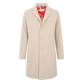 Herno Jassen, Heren, Beige, L, Wol, Jas met knopen