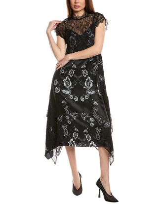 AllSaints Allsaints Gian Silk-Blend Midi Dress