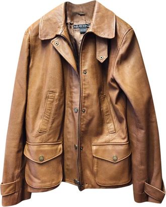 Ralph Lauren Tan Leather jacket Size L