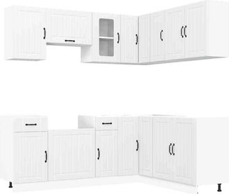 vidaXL Mueble De Cocina Lucca Blanco 11 Piezas Madera Contrachapada Vidaxl