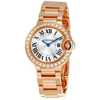 Cartier Pre-owned Cartier Ballon Bleu De Cartier Diamond Silver Opaline Dial Ladies Watch WE9002Z3