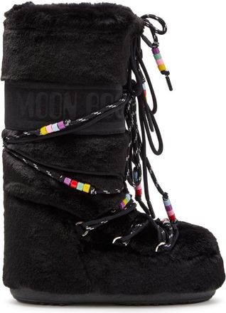 Moon Boot Icon faux-fur snow boots - unisex - Polyester/Rubber/Calf Suede/Polyester - 39/41 - Black