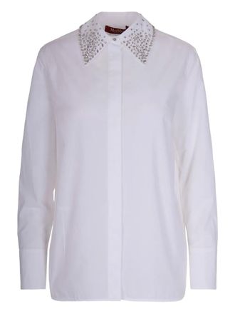 Max Mara Polo in cotone con decorazione - Bianco