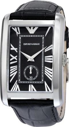 Emporio Armani Marco Horloge - Heren - Horloges - Grijs - ONE Size - Leer - Accessoires