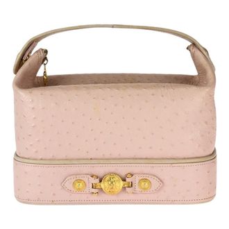 Versace Vintage Leather Sunburst Embossed Handbag