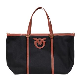 Pinko Middelgrote Dames Tas Miranda Shopper Classic - Dames - Shoppers - Zwart - ONE Size - Katoen - Tassen