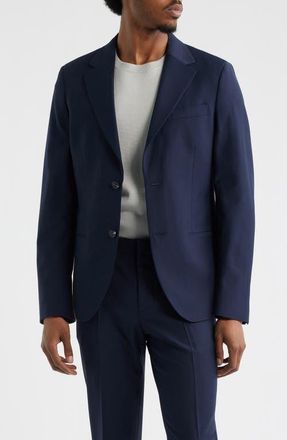 Open Edit Skinny Fit Black Suit Jacket in Navy Seaborne at Nordstrom, Size 46