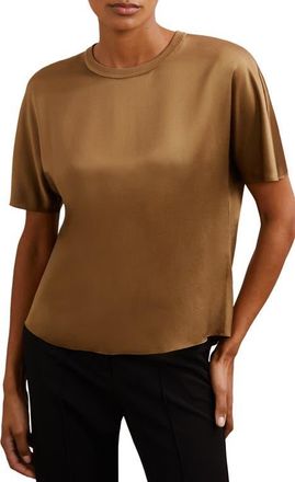 Reiss Lena Dolman Sleeve Silk Top in Camel at Nordstrom, Size 12 Us