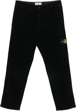 Stone Island Katoenen Corduroy Broek - Heren - Straight fit broeken - Zwart - W32 - Katoen - Broeken