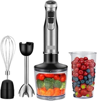 OEM Licuadora De Inmersi&oacute;n 4 En 1 De Alta Potencia De 1200 W Con Picadora Y Vaso Para Batidos, Cuchillas De Acero Inoxidable Para Hielo Y Licuado Potente