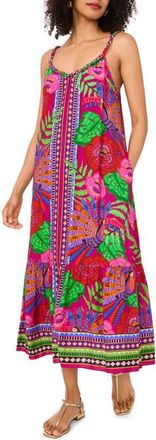 Vince Camuto Braid Trim Maxi Dress in Fuchsia Pink at Nordstrom, Size Xx-Large