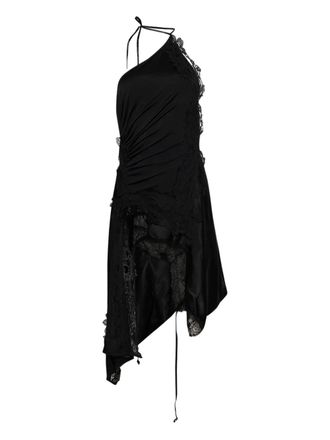 VETEMENTS lace-detailed asymmetric dress - Zwart