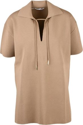 Max Mara Tops, Dames, Bruin, S, Poltava Polo in Maglia Stretch