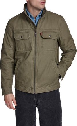 Levi's Slub Cotton Military Jacket in Olive Tree at Nordstrom, Size Xx-Large