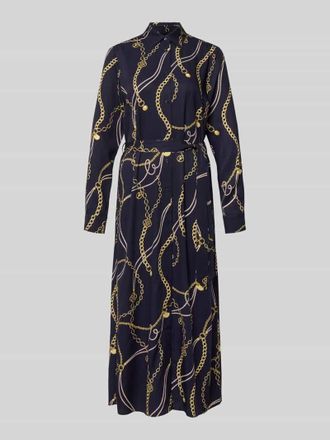 GANT Hemdblusenkleid aus Viskose mit Bindeg&uuml;rtel in Marine, Gr&ouml;&szlig;e 38