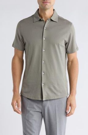 Robert Barakett Orlando Short Sleeve Button-Up Shirt in Olive at Nordstrom Rack, Size Xx-Large