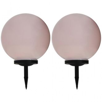 vidaXL Lampade Solari Da Esterno 2 Pz Led Sferiche 40 Cm Rgb Vidaxl