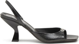 Diesel D-Amber-Slingback sandals in lizard-effect leather - Sandals - Woman - Black