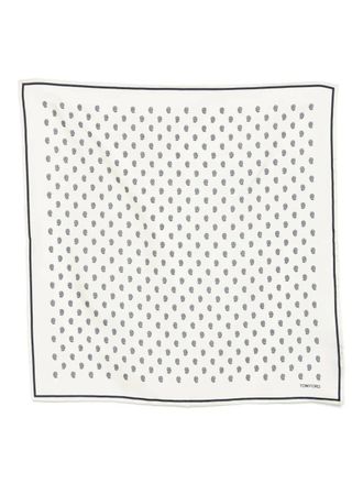 Tom Ford paisley-print pocket square - men - Silk - One Size - Neutrals