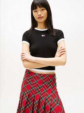 Tommy Hilfiger Camiseta slim acanalada con parche Tommy