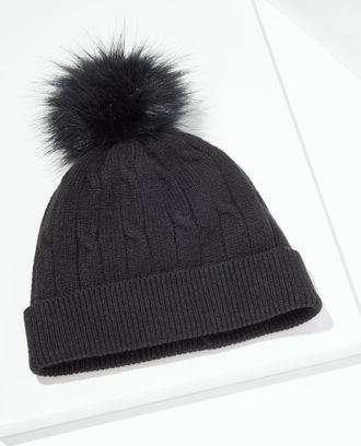 Talbots Soft Cable Knit Beanie - Black - 001 Talbots
