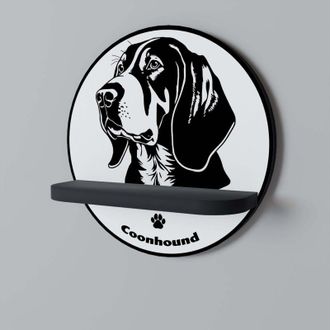 OEM Coonhound Dog Estante Redondo Negro