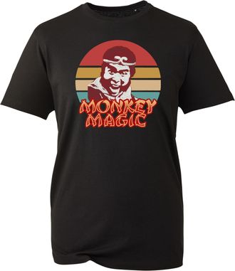 Generic Monkey Magic T-Shirt - Mens Fantasy TV Show Martial Arts 70s 80s Retro Tee (Black, 2XL)