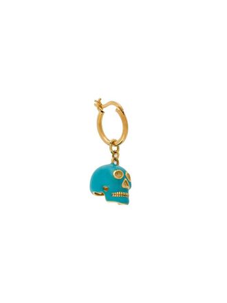 True Rocks small skull hoop earring - Gold