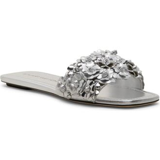 Stuart Weitzman Meadow Slide Sandal in Silver at Nordstrom Rack, Size 5.5