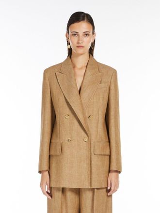 Max Mara Womens Gerla Jacket Tobacco - Tan Linen - Size EU 34 (Womens)