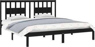 vidaXL Vidaxl - Estructura De Cama De Madera Maciza De Pino Negro 200x200 Cm