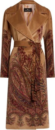 Etro Cappotto con stampa paisley - Marrone