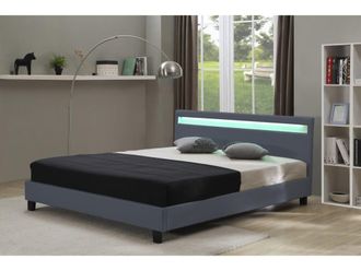 Habitat & Jardin Cama gris 204 x 147 x 89 cm