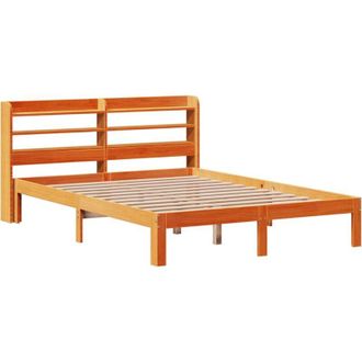 vidaXL Vidaxl - Estructura De Cama Sin Colch&oacute;n Madera Maciza Marr&oacute;n 135x190 Cm