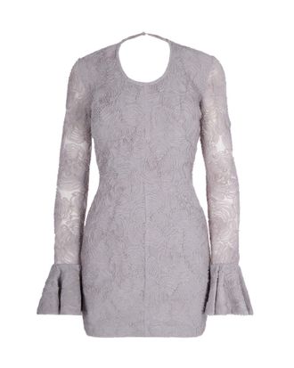 Rotate Gray Violet Frill Mesh Mini Dress