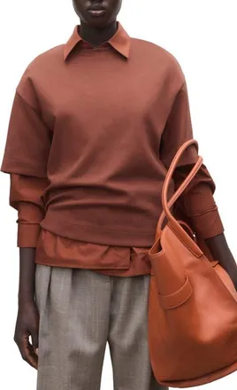 Mango Cotton Blend T-Shirt in Russet at Nordstrom, Size X-Small