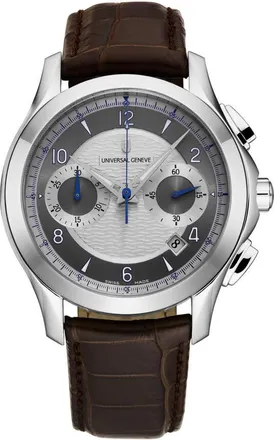 Universal Gen&egrave;ve Uni Timer Chronograph Automatic Silver Dial Mens Watch 871.127-003