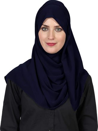 World of Shawls World of Scarfs Soft Chiffon Hijab Scarves Shawls Wraps for Wedding Evening Party Special Occasions Big Size 85 x 180 Cms (Midnight Navy)