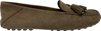 Loro Piana Pre-owned Womens Dot Sole Fringed Loafers in Brown Suede - Mocha - Size EU 39