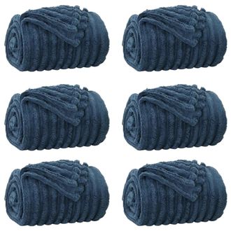 vidaXL Mantitas De Sof&aacute; 6 Pcs Azul Marino 150 X 130 Cm Lana Vidaxl