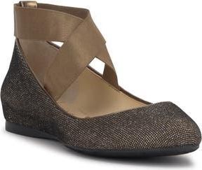 Jessica Simpson Manday Ankle Strap Ballet Flat in Bronze/black at Nordstrom Rack, Size 6.5