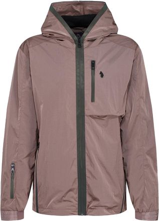 Luke 1977 Mens Happy 21st Reflective Tape Hooded Jacket in Light Pink - Size Medium