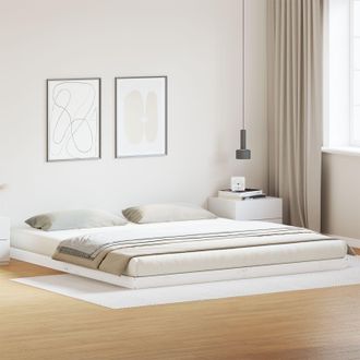 Berkfield Home Floor Bed Frame White 180x220 cm Solid Wood Pine