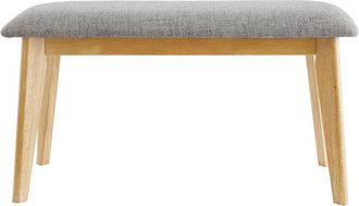Miliboo Miliboo - Banco de madera con tejido gris claro elion