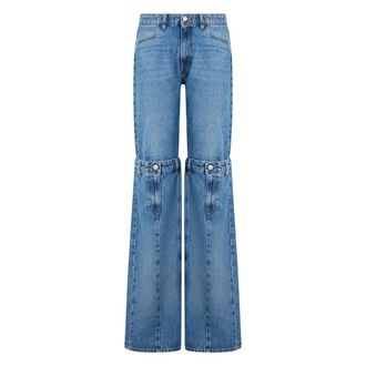 Coperni Flared Jeans, female, Blue, Size: M Open Knee Jeans